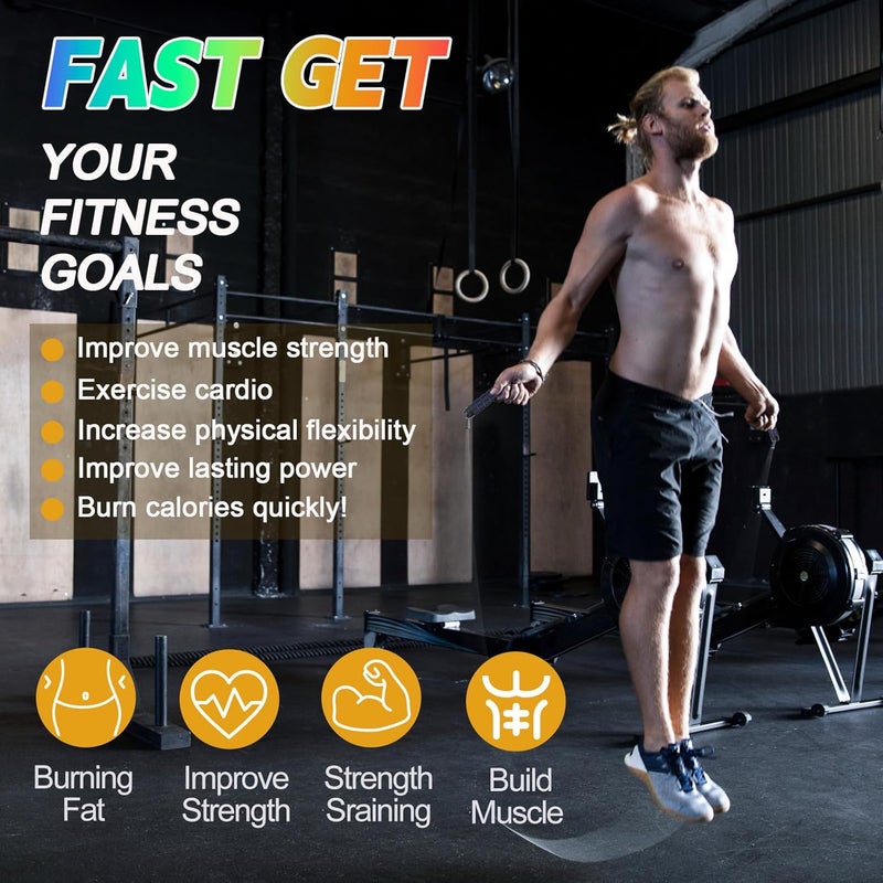 Emazerom Jump Rope for Women Men Kids, Adjustable Skipping Rope with Ball Bearings, Professional Jumping Rope with Foam Handles, Tangle-Free Rapid Speed Jump Ropes for Fitness Workout Boxing Exercise - Image 5